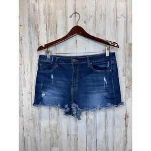 Soundgirl size 13 distressed denim shorts